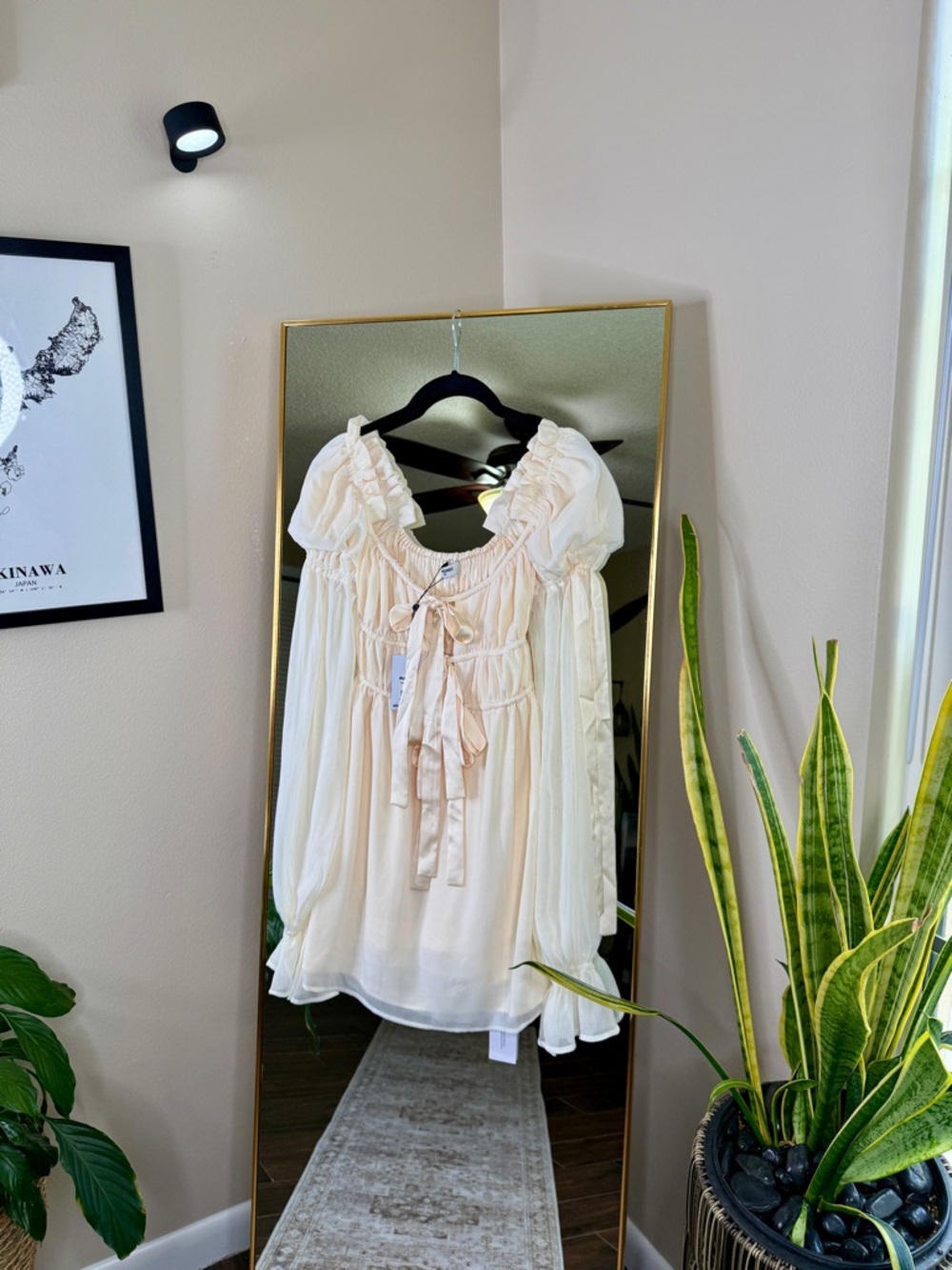Rumored Macbeth Cream Mini Dress NWT - Picture 7 of 11